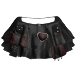 Y2K Chic Plaid Black & Red Doll Skirt