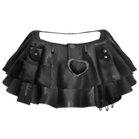 Y2K Chic Plaid Black Doll Skirt