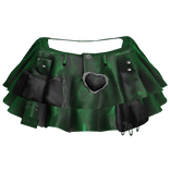 Y2K Chic Plaid Dark Green Doll Skirt
