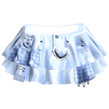 Y2K Chic Plaid Light Blue Doll Skirt