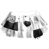 Y2K Chic Plaid White Doll Skirt