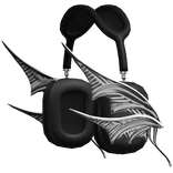 Y2k Chrome Wing Headphones (Black)