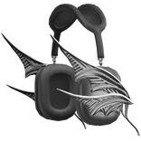 Y2k Chrome Wing Headphones (Black)