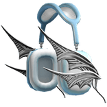 Y2k Chrome Wing Headphones (Blue)