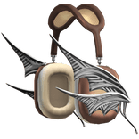 Y2k Chrome Wing Headphones (Brown and Beige)