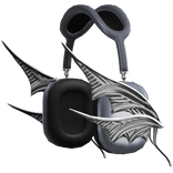 Y2k Chrome Wing Headphones (Faded Blue)