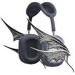 Y2k Chrome Wing Headphones (Faded Blue)