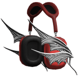 Y2k Chrome Wing Headphones (Red and Black)