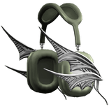 Y2k Chrome Wing Headphones (Sage Green)