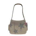 y2k Cream Star Shoulder Bag With Charms