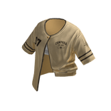 Y2K Cropped Base Ball Jersey - Sand