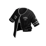 Y2K Cropped BaseBall Jersey - Black