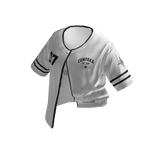 Y2K Cropped BaseBall Jersey - White