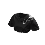 Y2K Cutout Chain Cropped Tee Black [JEYS]