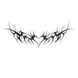Y2K Cyber Sigil Heart Back Tattoo [Black]