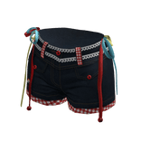 Y2K-Dark Blue-Lace-Denim-Shorts - ZN