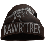 Y2K Dark Brown Rawr TRex Beanie