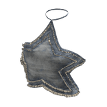 y2k ☆ denim star top backless