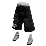 💗Y2K Distressed Cargo Jorts Black💗