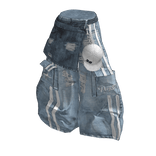 💜 Y2K Distressed Layered Denim Pants_Light blue