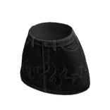 Y2K Flame Stitch Mini Skirt (Black)