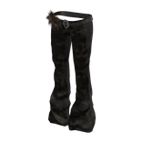 Y2K Flared Jeans w/ Fur Belt (Camouflage)