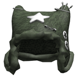 Y2k Fur Cat Beanie W/ Pins (Dark Green)