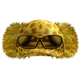 Y2K Fuzzy Leopard Cap w/ Shades (LIMITED)