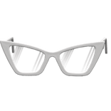 Y2K Goth Emo White Cat Eye Glasses