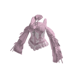 Y2K Goth Lace Up Top w/ Bell Sleeves (Pink)