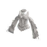 Y2K Goth Lace Up Top w/ Bell Sleeves (White)