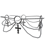 Y2K Goth Silver Chain Belt With Crosses