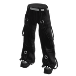 Y2K Gothic/Emo Cargo Strap Pants - Black