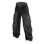 Y2K Gray Cargo Pants Strap Belt Baggy Urban Jeans