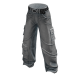 Y2K Gray Cargo Pants Strap Belt Baggy Urban Jeans