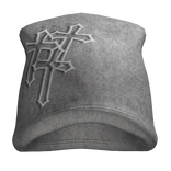 Y2K Grey Cross Beanie