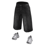Y2K Grey Denim Jorts + Sneakers