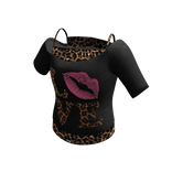 Y2K Gyaru 2000s Shirt w/ Leopard print