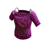 Y2K Gyaru 2000s Shirt w/ Pink Leopard print