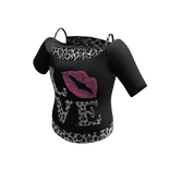 Y2K Gyaru 2000s Shirt w/ White Leopard print