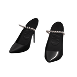 Y2K Gyaru Black High Stiletto Pearl Heels