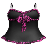 Y2K Gyaru Leopard Ruffle Baby Doll Dress