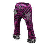 Y2K Gyaru Pink Zebra Pants w/ White Leopard print