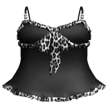 Y2K Gyaru Snow Leopard Ruffle Baby Doll Dress