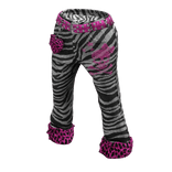 Y2K Gyaru Zebra Pants w/ Pink Leopard print