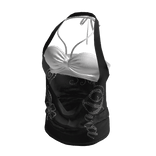 💜 Y2K Halter Top w/ Layered Bralette_Black
