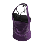 💜 Y2K Halter Top w/ Layered Bralette_Purple