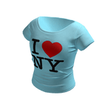 Y2K I LOVE NEW YORK Graphic T Shirt | Baby Blue