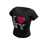 Y2K I LOVE NEW YORK Graphic T Shirt | Black & Pink