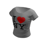 Y2K I LOVE NEW YORK Graphic T Shirt | Gray